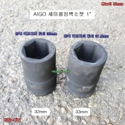 AIGO 세미롱임팩소켓 1인치 32mm, 33mm 832-BW 대형차휠너트소켓