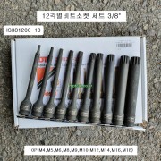 헥사 IS381200-10 12각별비트소켓세트 3/8  10본조(M4~M18) L120